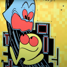 The Namco Pixel Bash arcade cabinet.