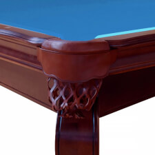 Dynamic Salem pool table pocket close up.