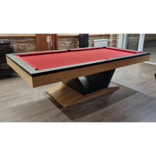 The Vermont slate bed pool table in oak and wenge.