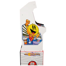Arcade1up Bandai Namco Pac-Mania legacy arcade machine side.