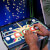Arcade1up Atari legacy Centipede arcade machine close up.