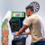 Man playing Arcade1up Atari legacy Centipede arcade.