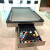 The Horus slate bed pool table storage space.