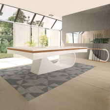 The Stratos slate bed pool table with top.