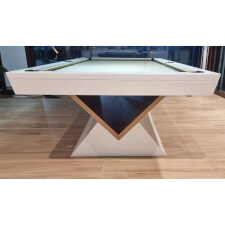 The Louvrees slate bed pool table foot.