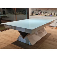 Louvrees pool table with top.