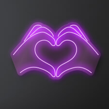The Heart Hands  Neon Sign.