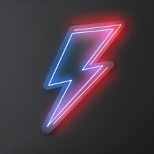 The Lightning Bolt  Neon Sign.