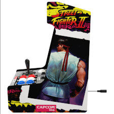 The Arcade1up Street Fighter II countercade side graphics.