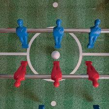 The Garlando F-100 football table players.
