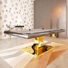 The Grall slate bed pool dining table.