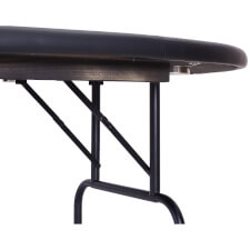 Locking struts on the Tekscore folding poker table with Dealer Position.