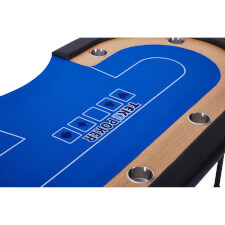 The baize on the Tekscore folding poker table with Dealer Position.