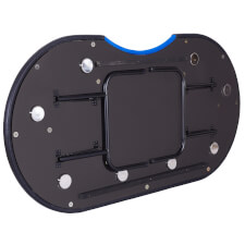 The Tekscore folding poker table in folded position.