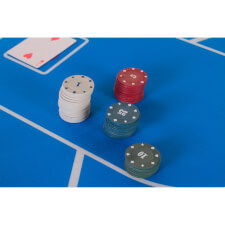 Chips on the High Roller poker table.