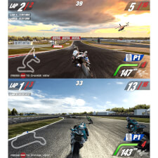 The MotoGP VR Arcade machine screenshots.