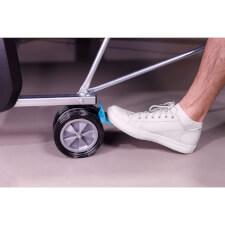 The parking brake in use.
