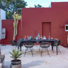 The Cornilleau Hyphen Outdoor pool dining table.