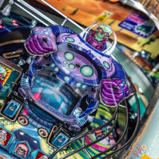 The Foo Fighters pinball machine playfield features.
