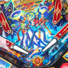 The Foo Fighters pinball machine playfield features.