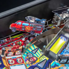 The Foo Fighters pinball machine playfield features.