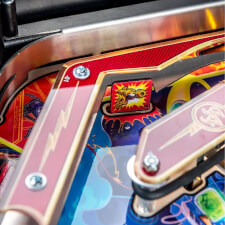 The Foo Fighters pinball machine playfield features.