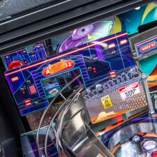 The Foo Fighters pinball machine playfield features.