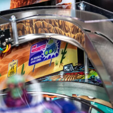 The Foo Fighters pinball machine playfield features.