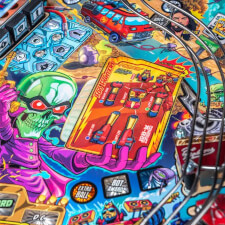 The Foo Fighters pinball machine playfield features.