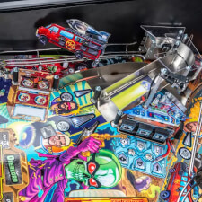 The Foo Fighters pinball machine playfield features.