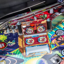 The Foo Fighters pinball machine playfield features.