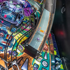 The Foo Fighters pinball machine playfield features.
