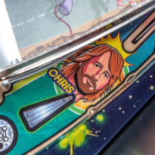 The Foo Fighters pinball machine playfield features.