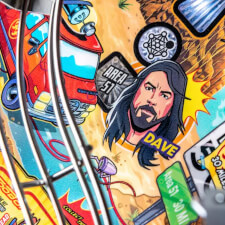 The Foo Fighters pinball machine playfield features.