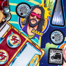 The Foo Fighters pinball machine playfield features.