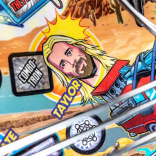 The Foo Fighters pinball machine playfield features.