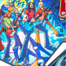 The Foo Fighters pinball machine playfield features.