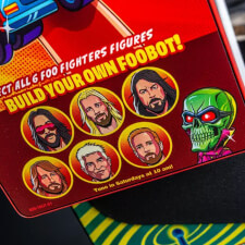 The Foo Fighters premium pinball cabinet artwork.