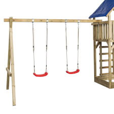 The Jonas Wooden Play Centre swings.