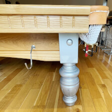 Fully refurbished snooker table foot.