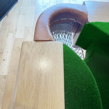 Fully refurbished snooker table pocket.