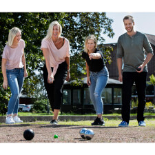 Playing Sunsport Petanque game.
