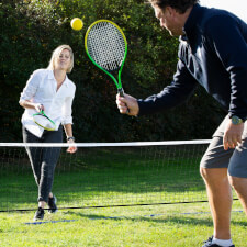 Playing Outdoor Short tennis set