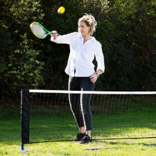 Playing Outdoor Short tennis set.