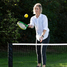 Playing Outdoor Short tennis set.