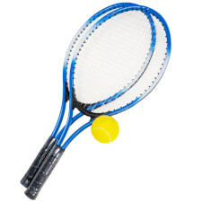 Outdoor Short tennis bat and ball.