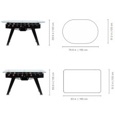The RS2 Dining Football table dimensions.