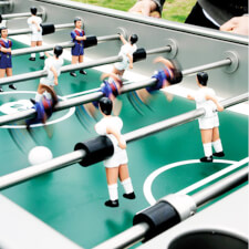 The R2 Football table in inox.