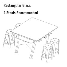 Suggested seating arrangement for the RS3 Dining Table with Rectangular Top.