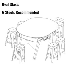 Suggested seating arrangement for the RS3 Dining Table with Oval Top.